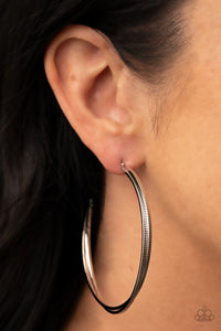 Monochromatic Curves - Silver Earrings - Paparazzi Accessories