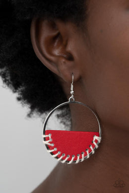 Lavishly Laid Back - Red Earrings - Paparazzi Accessories
