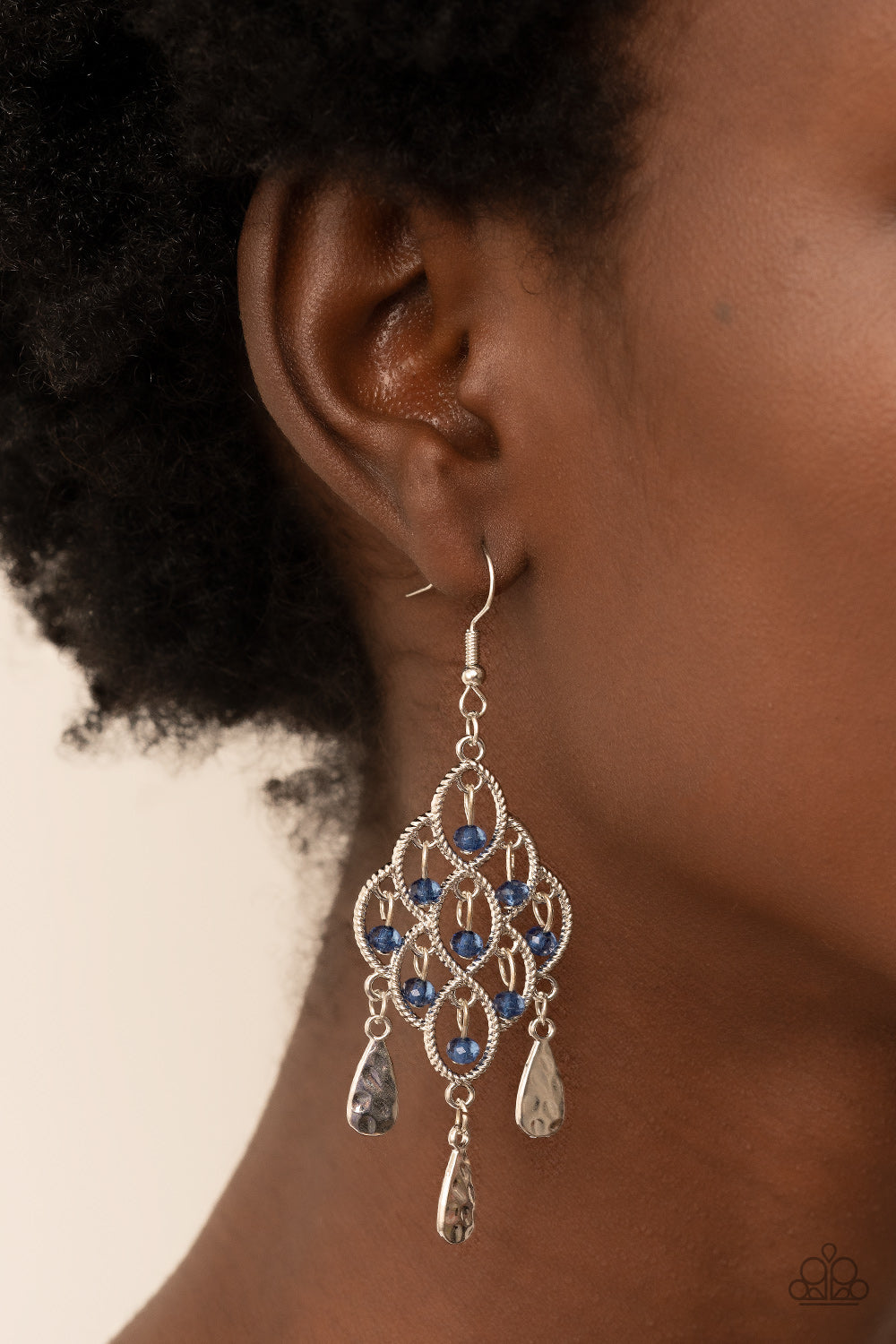 Sentimental Shimmer - Blue Earrings - Paparazzi Accessories