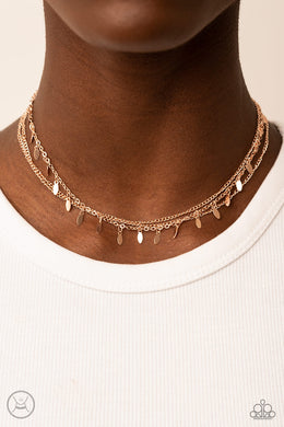 Monochromatic Magic - Rose Gold Necklace - Paparazzi Accessories