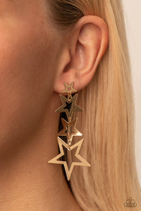 Superstar Crescendo - Gold Post Earrings - Paparazzi Accessories