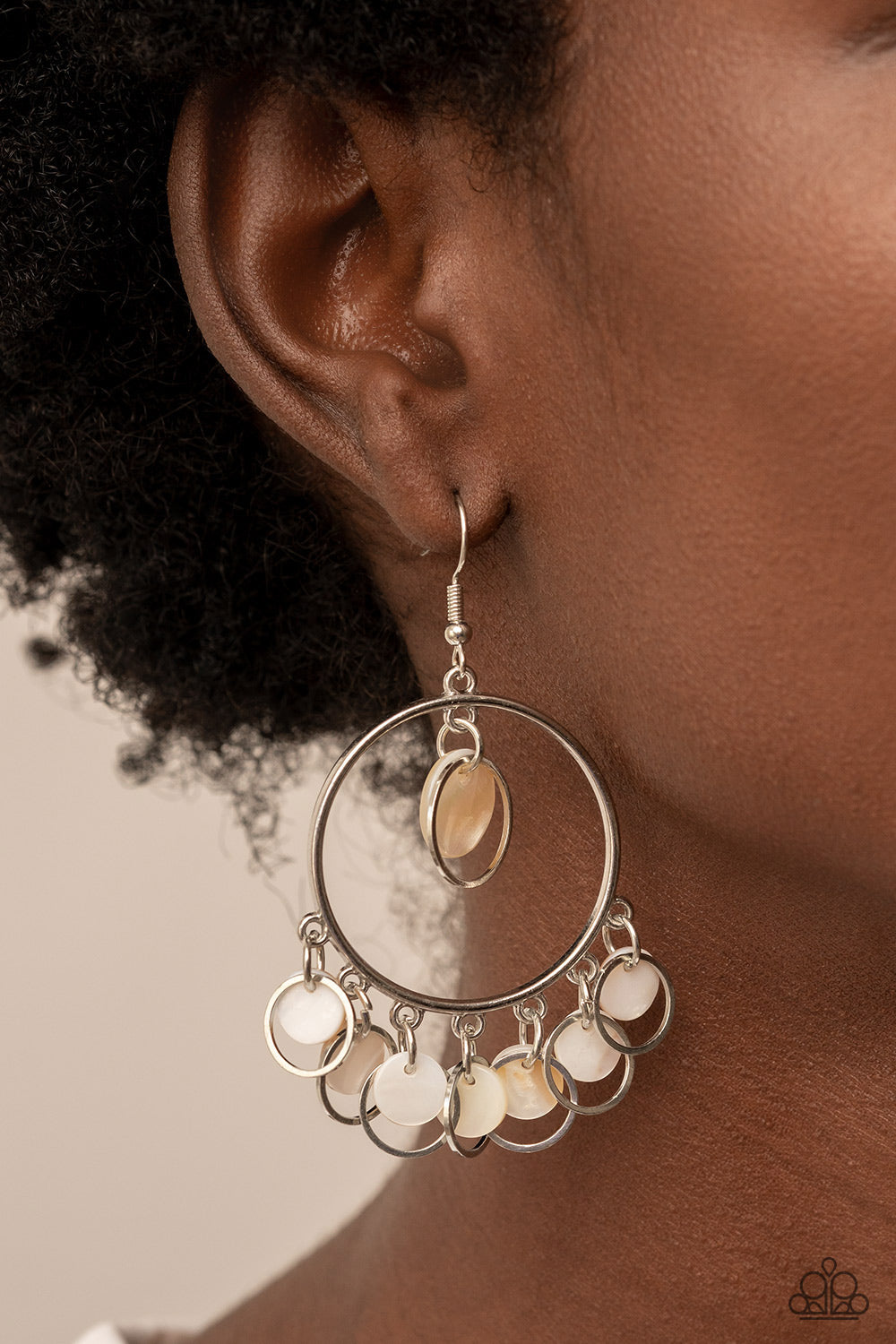 Cabana Charm - White Earrings - Paparazzi Accessories