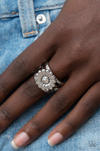 Roadside Daisies - Silver Ring - Paparazzi Accessories