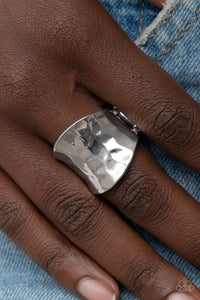 Hammer Down - Silver Ring - Paparazzi Accessories