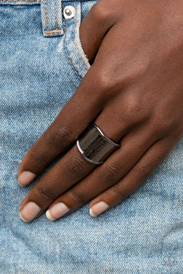 Too Little Too SLATE - Black Ring - Paparazzi Accessories