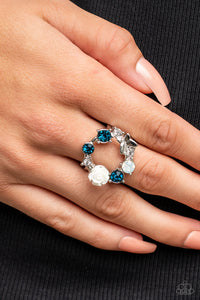 Butterfly Bustle - Blue Ring - Paparazzi Accessories