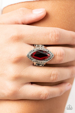 Let Me Take a REIGN Check - Red Ring - Paparazzi Accessories