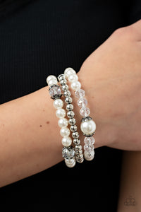 Positively Polished - White Bracelet - Paparazzi Accessories