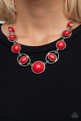 Eye of the BEAD-holder - Red Necklace - Paparazzi Accessories