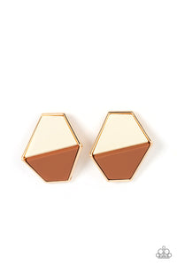 generically-geometric-brown-post earrings-paparazzi-accessories