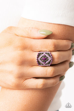 Amplified Aztec - Purple Ring - Paparazzi Accessories
