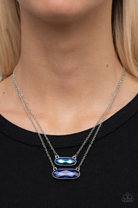 Double Bubble Burst - Blue Necklace - Paparazzi Accessories