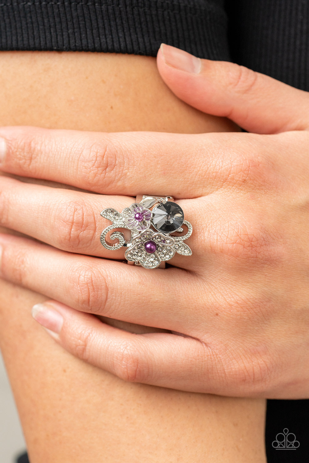 Bucketful of Bouquets - Purple Ring - Paparazzi Accessories
