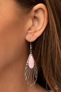 WING-A-Ding-Ding - Pink Earrings - Paparazzi Accessories