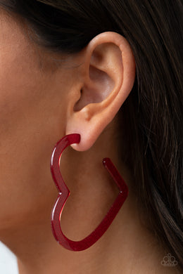 Heart-Throbbing Twinkle - Red Earrings - Paparazzi Accessories