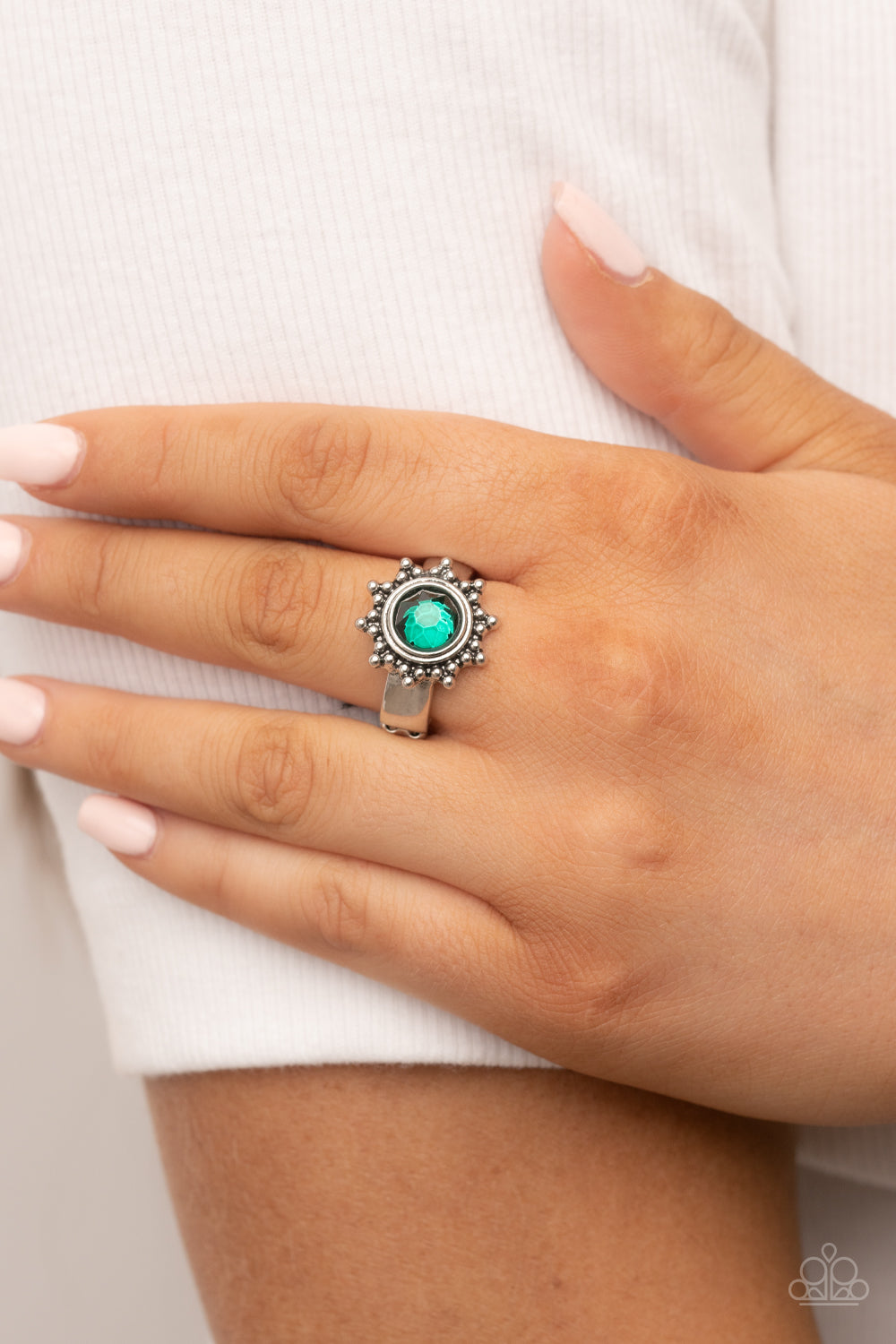 Expect Sunshine and REIGN - Green Ring - Paparazzi Accessories