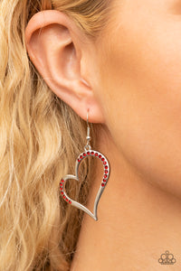 Tenderhearted Twinkle - Red Earrings - Paparazzi Accessories