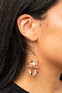Riverbed Bounty - Copper Earrings - Paparazzi Accessories