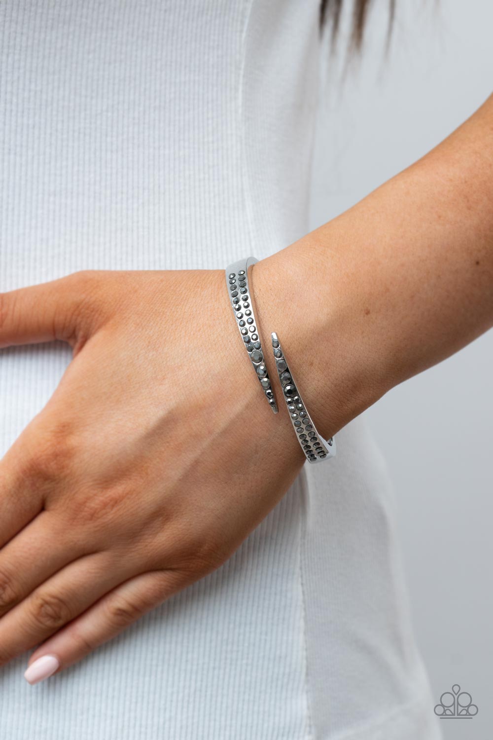Sideswiping Shimmer - Silver Bracelet - Paparazzi Accessories