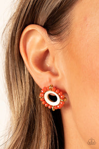 Nautical Notion - Orange Post Earrings - Paparazzi Accessories