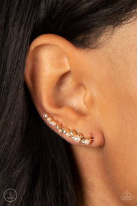 Couture Crawl - Gold Post Earrings - Paparazzi Accessories