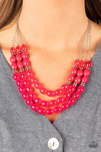 Coastal Cruise - Pink Necklace - Paparazzi Accessories