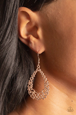Granada Garland - Rose Gold Earrings - Paparazzi Accessories