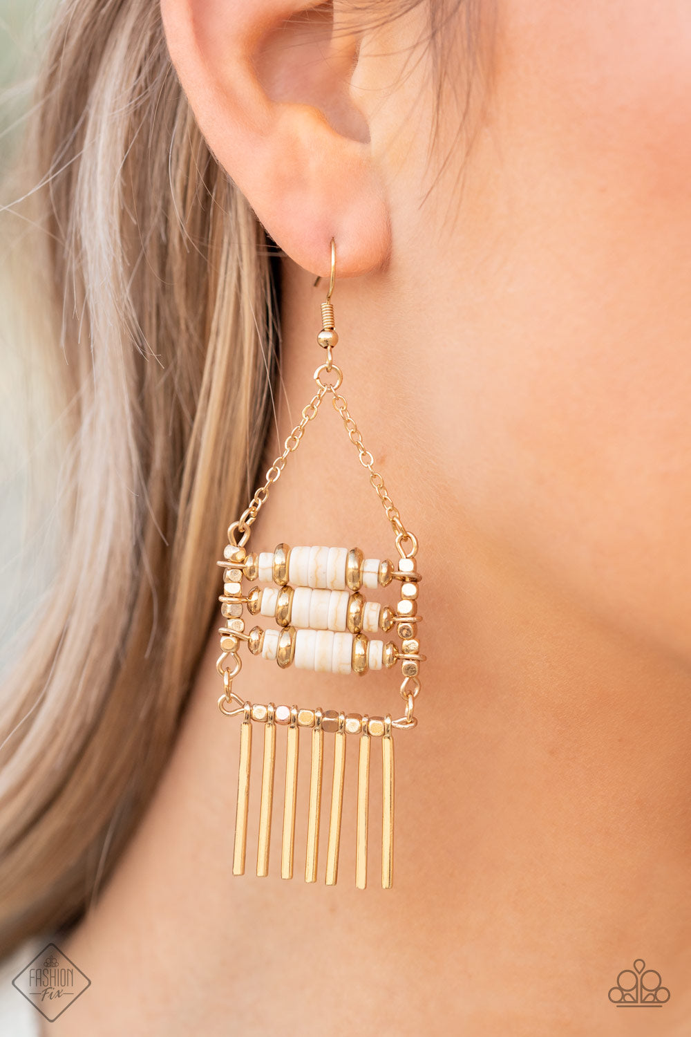 Tribal Tapestry - Gold Earrings - Paparazzi Accessories