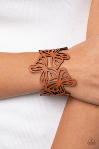 Butterfly Breeze - Brown Bracelet - Paparazzi Accessories