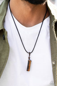 Comes Back ZEN-fold - Brown Necklace - Paparazzi Accessories