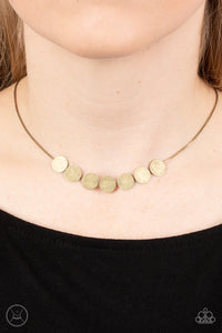 Slimmer Glimmer - Brass Necklace - Paparazzi Accessories