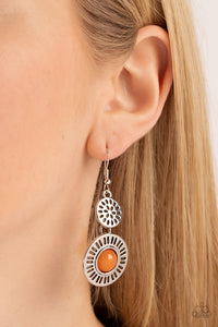 Ocean Orchard - Orange Earrings - Paparazzi Accessories