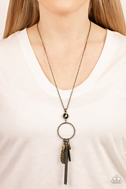 Tastefully Tasseled - Brass Necklace - Paparazzi Accessories