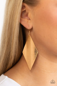 Retro Rally - Gold Earrings - Paparazzi Accessories