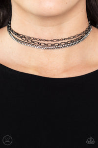 Glitter and Gossip - Black Necklace - Paparazzi Accessories