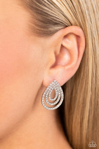Red Carpet Reverie - White Post Earrings - Paparazzi Accessories