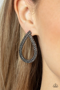 Diva Dust - Black Post Earrings - Paparazzi Accessories