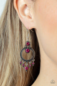 Palace Politics - Pink Earrings - Paparazzi Accessories