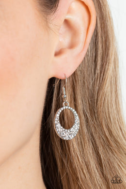 Showroom Sizzle - White Earrings - Paparazzi Accessories
