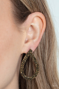 Diva Dust - Brass Post Earrings - Paparazzi Accessories