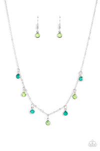 Carefree Charmer - Green Necklace - Paparazzi Accessories