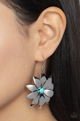 Pinwheel Prairies - Blue Earrings - Paparazzi Accessories