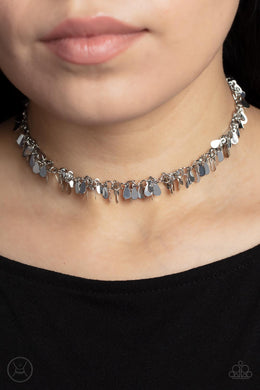 Surreal Shimmer - Silver Necklace - Paparazzi Accessories