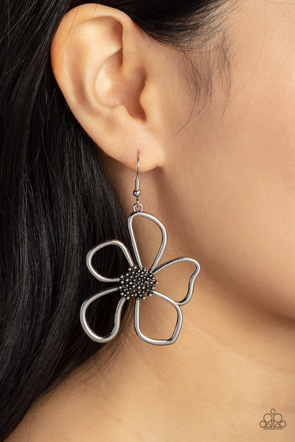 Wildflower Walkway - Silver Earrings - Paparazzi Accessories