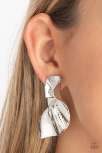 METAL-Physical Mood - Silver Post Earrings - Paparazzi Accessories