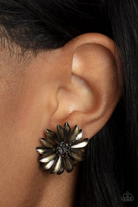 Daisy Dilemma - Brass Post Earrings - Paparazzi Accessories
