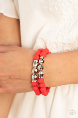 Dip and Dive - Red Bracelet - Paparazzi Accessories