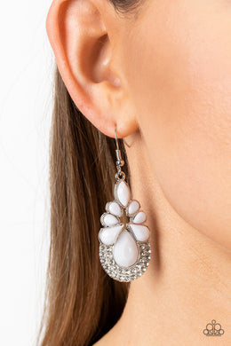 Beachfront Formal - White Earrings - Paparazzi Accessories