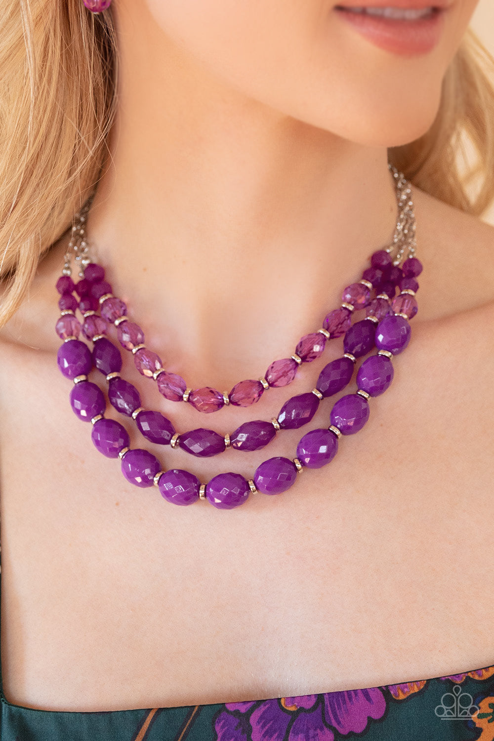 Tropical Hideaway - Purple Necklace - Paparazzi Accessories