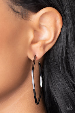 Major Flex - Black Earrings - Paparazzi Accessories